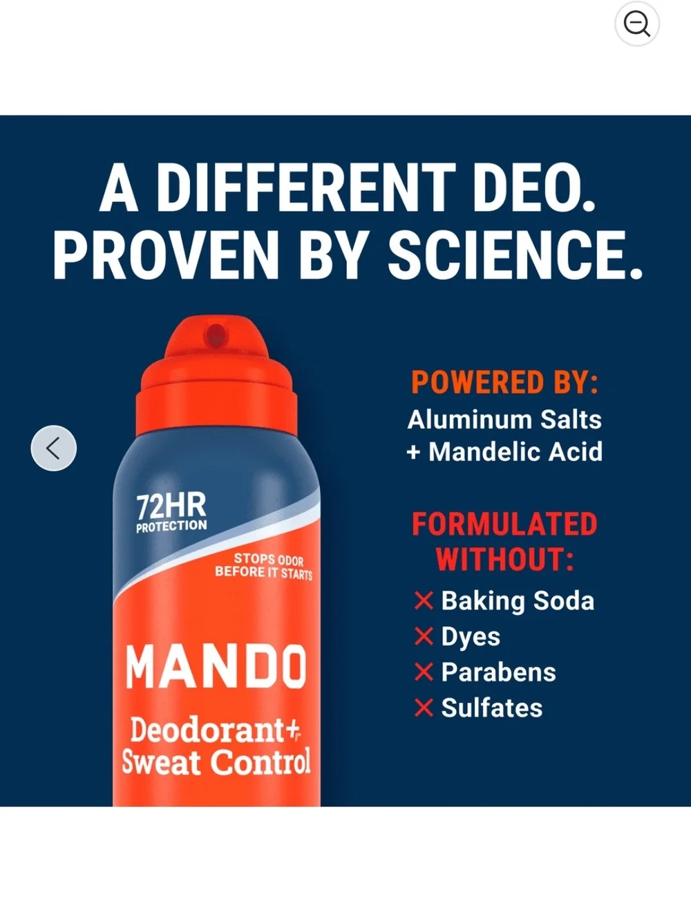 Mando Pro Sport Whole Body Deodorant Stick 2.65 oz + Spray 4.3 oz Aluminum-Free